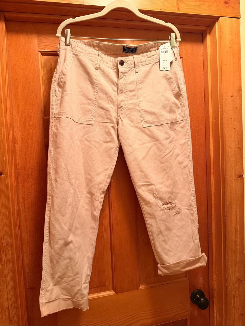 Abercrombie & Fitch Pale Pink Boyfriend Pants